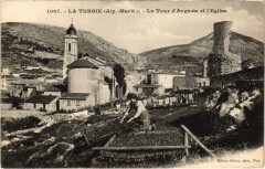 La Turbie - La Tour d'Auguste et l'Eglise à La Turbie