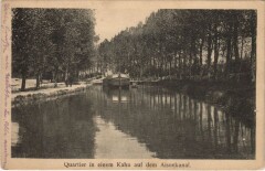 Quartier in einem Kahn auf dem Aisnekanal