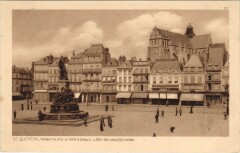 Saint Quentin- Marktplatz m. Kathedrale France à Saint-Quentin