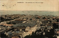 Cherbourg Vue générale de la Ville Rade
