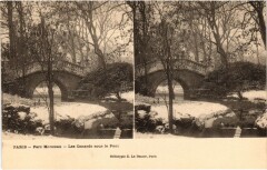 Paris Vue Stereo Parc Monceau Les Canards sous le Pont