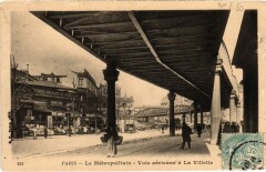 Carte postale ancienne Le Métropolitain - Voie aérienne a la Villette
                                                                     à Paris 19e
                                