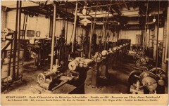 Carte postale ancienne Ecole Violet - Ecole d'Electricité et de Mécaniques Industrielles - Avenue Emile Zola et Rue du Théâtre - Atelier de Machines Outils
                                                                     à Paris 15e
                                