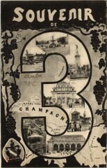 Troyes - Souvenir collage dans 3 à Troyes