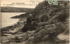 Rotheneuf L'Ermite sculptant les Rochers France