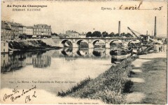 La Marne - Vue d'ensemble du Pont et des Quais