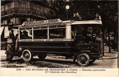 Carte postale ancienne Paris Les Moyens De Transport A Paris Omnibus Automobile
                                                                     à Paris
                                