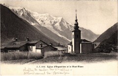 Eglise d'Argentiere et le Mont-Blanc