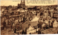 Militaire - Reims - Vue générale des Ruines et la Cathédrale -
																					51100 Reims
																			