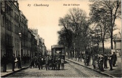 Cherbourg Rue de l'Abbaye Tram Vapeur
