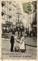 Carte postale ancienne Paris Petits Metiers la marchande de poisson
                                                                     à Paris
                                