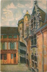 Carte postale ancienne Dijon Cour de l'Hotel Chambellan France
                                                                     à Dijon
                                