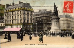 Carte postale ancienne Place Clichy
                                                                     à Paris 18e
                                