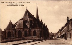 Nemours Rue de Paris et Abside de l'Eglise Saint-Jean à Nemours