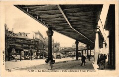 Carte postale ancienne Le Métropolitain - Voie aérienne a la Villette
                                                                     à Paris 19e
                                