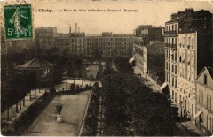 Carte postale ancienne La Place des Fêtes et Boulevard National - Panorama
                                                                     à Clichy
                                