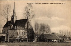 Souppes L'Eglise et le Lavoir vus des Pres France