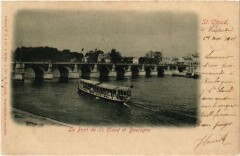 Carte postale ancienne Saint-Cloud Le Pont de St. Cloud et Boulogne
                                                                     à Saint-Cloud
                                