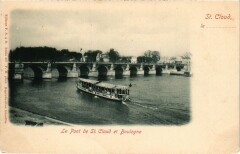 Carte postale ancienne Saint-Cloud Le Pont de St. Cloud et Boulogne
                                                                     à Saint-Cloud
                                