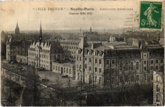 Carte postale ancienne Paris 16e Neuilly lycée pasteur Ambulance Américaine Guerre
                                                                     à Neuilly-sur-Seine
                                