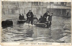 Carte postale ancienne Boulevard National - Janvier 1910
                                                                     à Clichy
                                