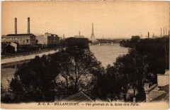 Boulogne-Billancourt Vue Generale de la Seine vers Paris à Boulogne-Billancourt