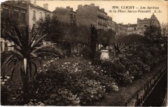 Carte postale ancienne Les Jardins de la Place Sacco-Vanzetti
                                                                     à Clichy
                                