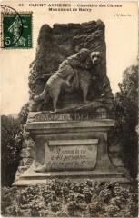 Asnieres Clichy - Cimetiere des Chiens - Monument de Barry à Asnières-sur-Seine