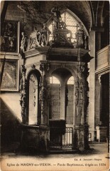Magny en Vexin Eglise Fonts Baptismaux à Magny-en-Vexin