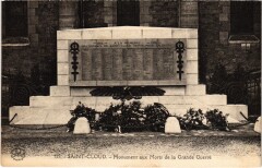 Saint-Cloud Monument aux Morts de la Grande Guerre France à Saint-Cloud