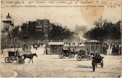 Carte postale ancienne Porte Maillot et perspective de l'Avenue de la Grande Armée
                                                                     à Paris 16e
                                