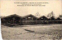 Carte postale ancienne Marché de la Porte de Paris
                                                                     à Clichy
                                