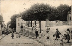 Domont Rue et Place de l'Eglise France à Domont