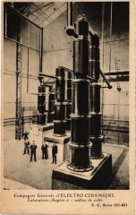 Carte postale ancienne Compagnie Générale d'Electro-céramique - Laboratoire Ampère à 1 million de volts
                                                                     à Paris 8e
                                
