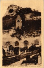 Haute-Isle L'Eglise taillee dans le roc France à Haute-Isle