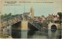 Beaumont s Oise Pont detruit par le Genie Francais France