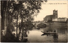 Mantes L'Eglise vue de l'Ile aux Dames France