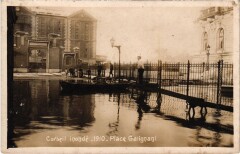 Carte photo Inondation 1910 Corbeil Place Galignani