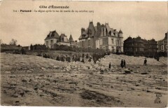Parame-La digue aprés le raz de marée du 29 octobre 1905