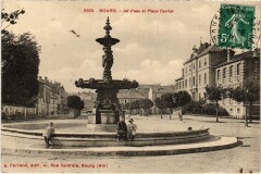 Bourg en Bresse Jet d'eau et Place Carriat à Bourg-en-Bresse