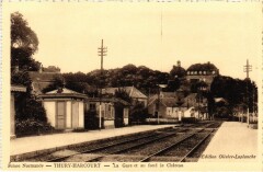 Thury-Harcourt La Gare et au fond le Chateau France