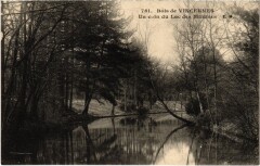 Carte postale ancienne Bois de Vincennes - Un coin du Lac des Minimes
                                                                     à Paris
                                