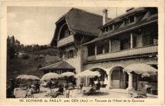 Pailly Terrasse de l'Hotel de la Gentiane France