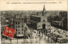 Charenton panorama de la Place des Ecoles