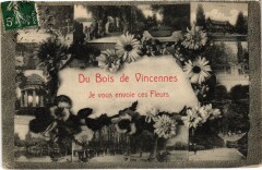 Carte postale ancienne Du Bois de Vincennes Je vous envoie ces Fleurs
                                                                     à Paris 12e
                                