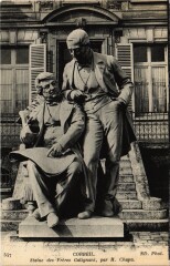 Corbeil Statue des freres Galignani