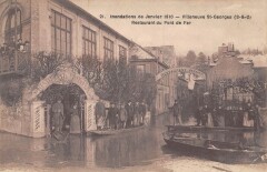 Villeneuve Saint Georges - Inondations 1910 - Restaurant Du Pon De Fer à Villeneuve-Saint-Georges