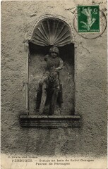 Perouges Statue en Bois de Saint-Georges