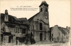 Le Bourget Tableau l'Eglise apres les Combats au Bourget