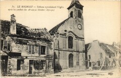 Le Bourget Tableau l'Eglise apres les Combats au Bourget